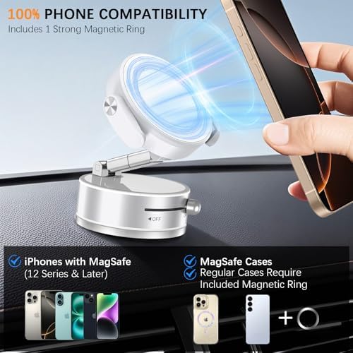 Upgrade Your Drive with the Next-Gen 2-in-1 Magnetic Car Phone Holder – Superior Grip & Versatile Hook Clip for All Smartphones – Effortless Hands-Free Navigation in Elegant Black for Enhanced Safety and Style