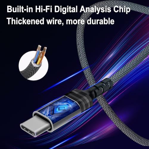 USB C Wired Earbuds for Google Pixel 9 Pro & Samsung Devices – Immersive Hi-Fi Bass Stereo Earphones with Noise Isolation & Built-in Mic for Enhanced Sound Clarity and Comfort – Durable, Lightweight Design Perfect for On-the-Go Listening