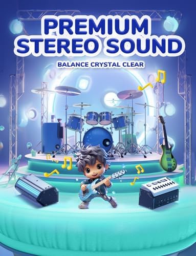 i Clever Kids Headphones: Safe 85 d B Volume Limit, Ergonomic Foldable Design, Superior Stereo Sound, 3.5 mm Jack Compatibility – Ideal for Travel, School & Home Use – Stylish Blue-Green for Boys & Girls