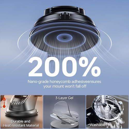 Car Phone Mount – Super Strong Suction Cup Phone Holder for Dashboard/Windshield, 360° Rotating Phone Holders for Your Car, Truck Phone Mount with Quick Release for iPhone 16 Galaxy All Phones-938003 – Enhanced Compatibility and Speed