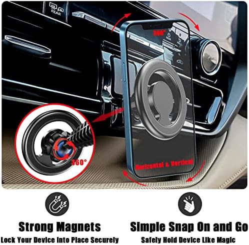 Mag Safe Magnetic Car Phone Holder for Toyota Highlander 2020-2023 | Universal Air Vent Mount for i Phone 14, 13, 12 Pro Max and All Smartphones | Enhanced Stability, Effortless Navigation, and Hands-Free Access | Premium Vehicle Accessory for Safe Driving