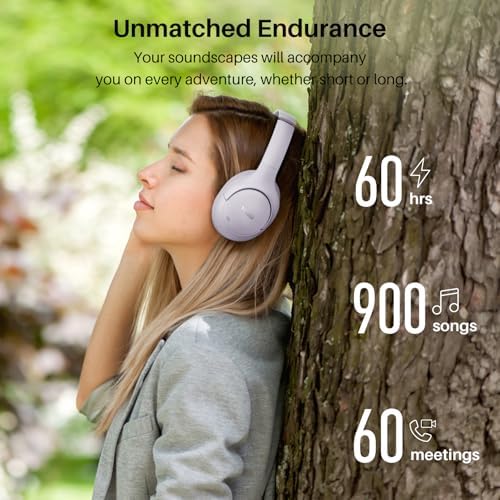 TOZO HT2 Wireless Over-Ear Headphones with Superior Active Noise Cancellation – Immerse in 60-Hour Playtime, Personalized Hi-Res Audio with Custom EQ, and Rich Deep Bass – Luxurious Khaki Design for Home, Office, and Travel Enthusiasts Seeking Unmatched Comfort and Sound Quality