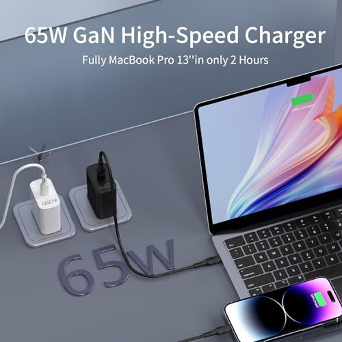 65 W USB-C Fast Charger Block Duo – Compact Power for Laptops, Phones, and Tablets – Enhanced Compatibility with Quick Charge Technology – Ideal for Travel and Office Use – Reliable Safety Features with 18-Month Warranty – Perfect Gift for Tech Enthusiasts