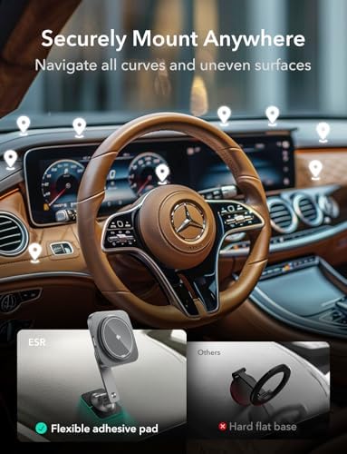 Transform Your Driving Experience with the ESR Qi2 15 W Mag Safe Car Mount Charger – Universal Dashboard & Tesla Compatible Magnetic Wireless Charger for i Phone 16/15/14/13/12 – Adjustable Phone Holder for Optimal Viewing – Fast Charging & Enhanced Safety Features