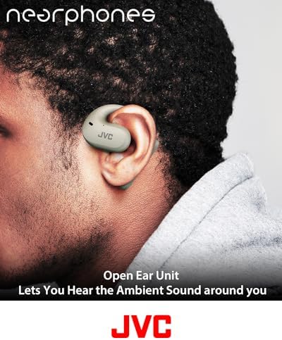JVC Nearphones Open Ear True Wireless Headphones – Premium 16 mm Drivers for Deep, Rich Sound Quality, Ultra-Lightweight Design with 17-Hour Extended Battery Life, Versatile Single-Ear Usage Ideal for Active Lifestyles – Bluetooth 5.1 Enabled (Black) – Perfect for Daily Commutes and Sports Activities