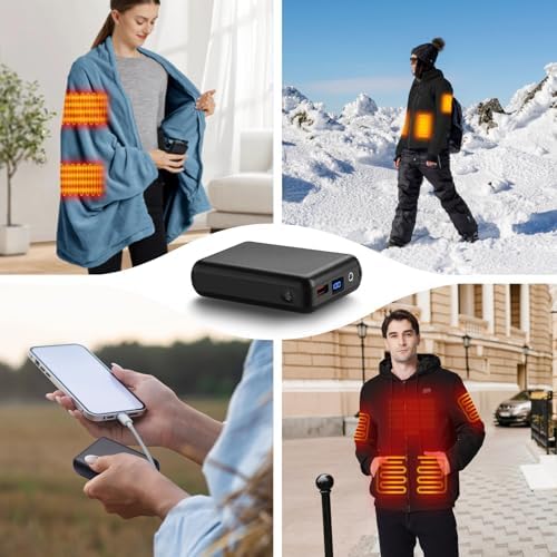 High-Capacity 10000 m Ah Portable Power Bank for Heated Clothing and Smart Devices – 7.4 V Fast Charging with LED Display, Compact Design for On-the-Go Convenience and Enhanced Compatibility – Ideal for Heated Jackets, Vests, Sweatshirts, and Mobile Devices