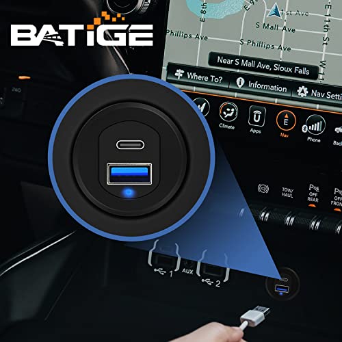 BATIGE Type C USB 3.0 Flush Mount Extension Cable – 3 ft Alloy Shell Car, Truck & Motorcycle Dashboard USB Port with LED Indicator for Enhanced Durability and Seamless Connectivity