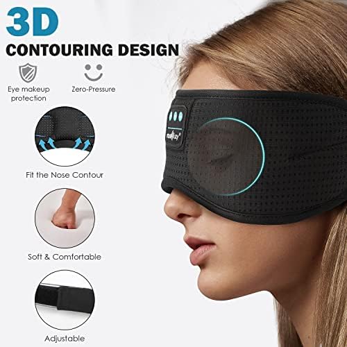 Ultimate Bluetooth Sleep Mask with High-Definition Sound: Perfect for Side Sleepers Seeking Unmatched Comfort and Entertainment – Experience Enhanced Connectivity, Crisp Audio, and Stylish Relaxation for Restful Nights and Mindful Moments – Ideal Gift for Music Lovers and Meditative Souls
