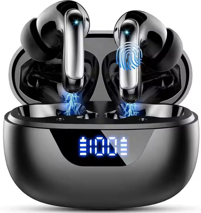 Premium Wireless Earbuds with Hi-Fi Sound – 36-Hour Battery Life, Cutting-Edge Noise Cancellation, Ergonomically Designed for Ultimate Comfort, 300 m Ah Portable Charging Case with LED Indicator, Universal Device Compatibility for Effortless Connectivity and Streaming