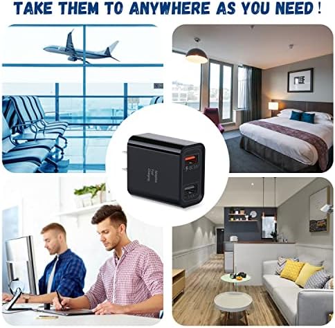 Costyle Dual Port USB Wall Charger – 3 Pack 30 W Quick Charge 3.0 Power Adapter for i Phone 12/11/XR/X/SE & Samsung Galaxy S9/S10/S20 – Compact Fast Charging Solution with Overheat Protection for Home & Travel