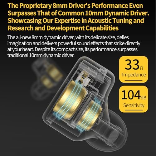 Transform Your Audio Experience with KZ-Merga Dual-Dynamic Driver Wired Earbuds – Premier In-Ear Monitors for Gamers, Students, and Music Lovers | Comfort-Focused Design for All-Day Wear, Integrated Microphone for Crisp Communication, Universal 3.5 mm Compatibility, Sleek Transparent Black Finish for Modern Aesthetics