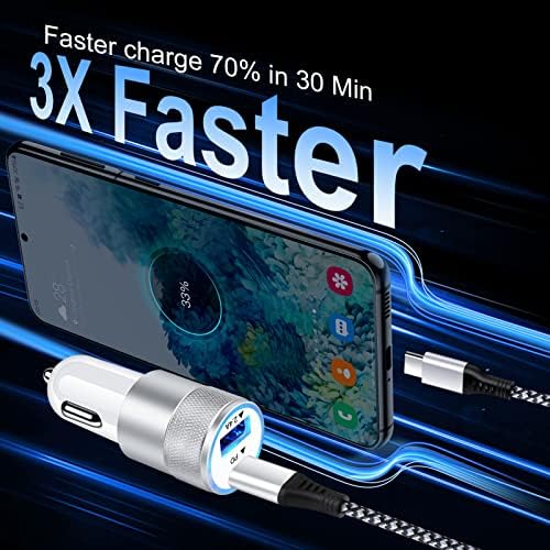 High-Speed Universal USB-C Charger Kit for Samsung Galaxy & i Phone – 20 W Wall Charger, 38 W Car Adapter, 3 FT USB-C to C Cable & USB-A to C Cable – Advanced Charging Solution for Fast Power Delivery and Device Compatibility