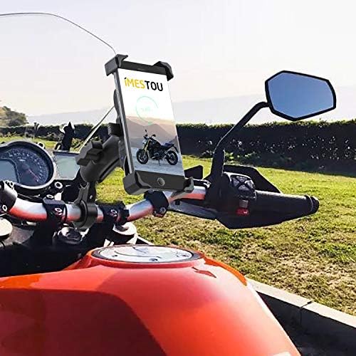 Enhance Your Motorcycle Adventures with the i MESTOU Wireless Phone Mount Charger – Auto-Clamping Handlebar Holder for 3.5″-6.8″ Devices, Fast Qi & USB Charging for 12-24 V Bikes, Effortless Setup for Ultimate Safety and Convenience