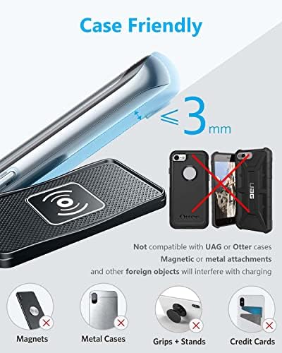 Fast Charging Wireless Qi Car Charger Pad – 15 W, 10 W, 7.5 W Compatibility for i Phone 14/13/12/11 & Samsung Galaxy S Series – Sleek Non-Slip Design with Safety Features for Effortless On-the-Go Power – Ideal for Air Pods & Galaxy Buds