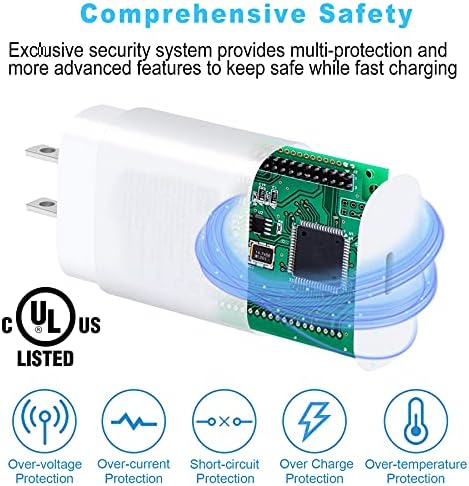 Dual 25 W PD Fast Wall Charger Set with 5 Ft Type C to C Cables – Ultimate USB C Charger for Samsung Devices, Including S22/S21/Note Series – Compact, Reliable, and Travel-Friendly Power Solution