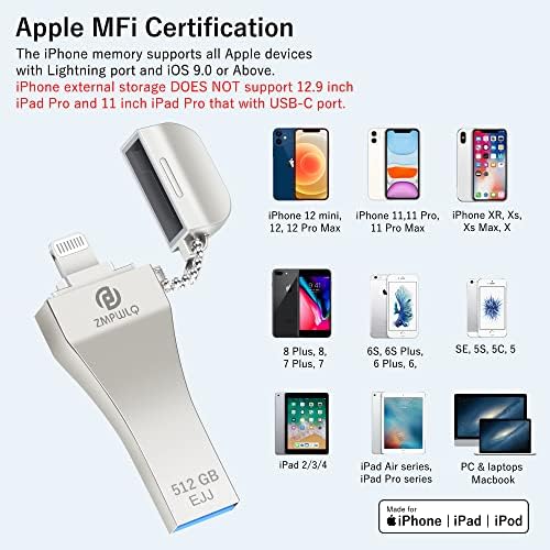 Revolutionize Your Data Management with the PL ZMPWLQ 128 GB MFi Certified Photo Stick for i Phone & i Pad – High-Speed USB Flash Drive for Effortless Backup and Storage of Photos & Videos, Ideal for On-the-Go Memory Solutions