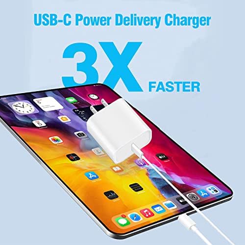 Rapid USB-C Fast Charger for i Pad Models – 20 W PD Wall Adapter with 6 FT Cable for Efficient Charging of i Pad Pro, Air, and Mini – MFi Certified, Compact Design for Travel, Enhanced Compatibility and Safety Features