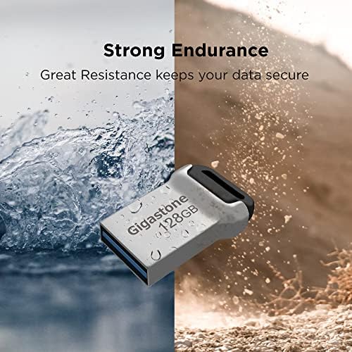 GIGASTONE Z90 128 GB USB 3.2 Gen1 Flash Drive 2-Pack – Waterproof Mini Fit Metal Thumb Drive for Fast Data Transfer, Reliable Storage Solution with USB 2.0/3.0/3.1 Compatibility – Perfect for Professionals and Students