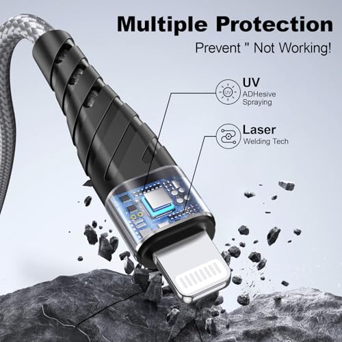 Premium 10 FT USB C to USB C Charger Cable – Dual Pack 100 W Fast Charging, Nylon Braided Design for i Phone 16 Series, Mac Book, and Samsung Galaxy S24 – Stylish Pink Color for Enhanced Durability and Flexibility