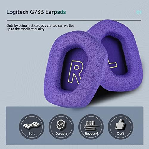 Upgrade Your Gaming with Premium Soft Mesh Ear Pads for Logitech G733 & G335 – Noise-Isolating Foam Enhances Comfort and Sound Quality (Black)