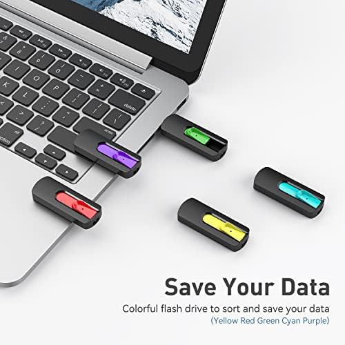 Aiibe 128 GB USB 3.0 Flash Drive Trio – High-Speed Portable Memory Stick (3 Pack in Black, Blue, Red) for Effortless Data Transfers and Reliable Storage Solutions