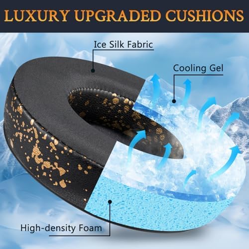 Transform your JBL Synchros with SOULWIT Snow Leopard Cooling Gel Earpads – Ultimate Upgrade for E50, E50 BT, S500, S700 Wireless Headphones – Unmatched Noise Isolation and Comfort for Extended Listening Adventures