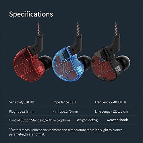 Kinboofi KZ ZS10 Hybrid In-Ear Monitor Earbuds – 4 Balanced Armature & 1 Dynamic Driver for Superior Sound Quality, Detachable 2-Pin Cable, Noise Cancelling Features, Ergonomic Design for MP3 & Android Devices, Built-In Mic for Crystal Clear Calls – Ultimate Audio Experience