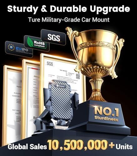 VICSEED Military-Grade Adjustable Phone Holder for Cars – Unmatched 95+ lbs Suction Power for Secure Dashboard, Windshield & Vent Mounting – Universal Compatibility with i Phone & Android – Ultimate Convenience for Safe Driving