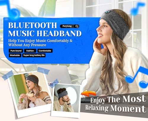 Ergonomic Bluetooth Sleep Headphones: Wireless Sports Headband with Hi-Fi Stereo Sound for Ultimate ASMR Relaxation – Lightweight, Cozy Audio Solution for Men and Women, Perfect for Meditation and Restful Sleep