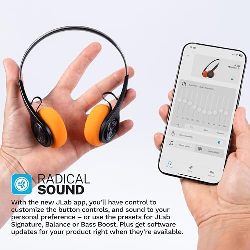 JLab Rewind 2 Retro Wireless Headphones – Nostalgic 80 s & 90 s Aesthetic with Advanced Bluetooth Multipoint Connectivity & Customizable EQ3 Sound – 20+ Hours of Playtime for Endless Enjoyment – Ideal for Comfort & Shared Listening Experiences in Stylish Black Finish