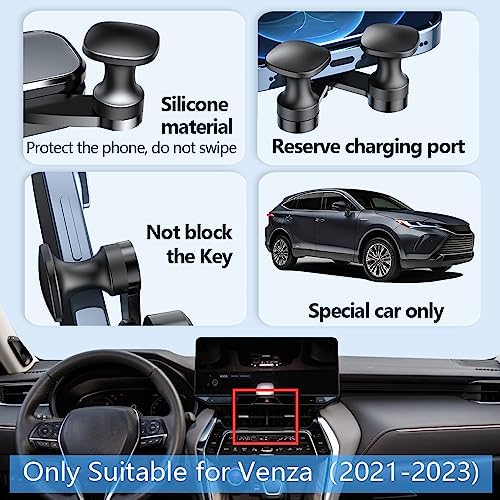 Toyota Venza 2021-2024 Smartphone Holder Mount – Advanced Gravity Phone Bracket for Secure & Stylish Auto Accessory, 360-Degree Rotation, Easy Installation, and Enhanced Compatibility for Optimal Navigation