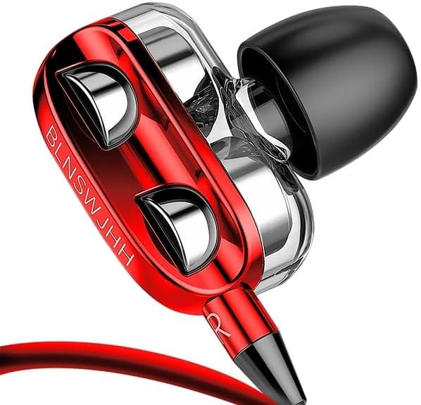 Premium Wired Earphones with Microphone for Active Lifestyles – Noise Cancelling In-Ear Headphones with Deep Bass Stereo Sound for Workouts, Gaming, and Clear Calls (Black) – Versatile Compatibility and Ergonomic Comfort