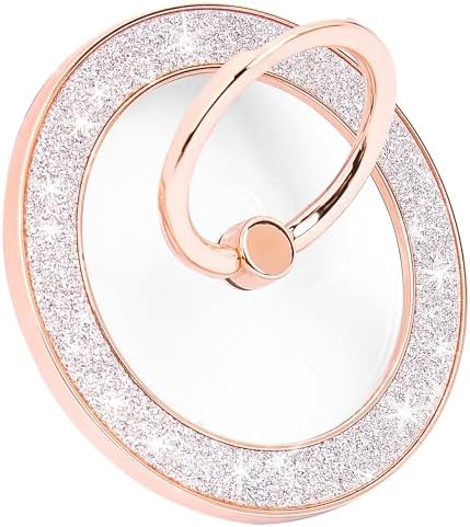 LIZIMANDU Mag Safe Magnetic Phone Holder – Rose Gold Finger Ring Stand for i Phone 15 Pro Max/Plus and Compatible Smartphones – Stylish Grip with 360-Degree Rotation, Effortless Installation, Wireless Charging Ready, Durable Accessory for Everyday Functionality and Fashion