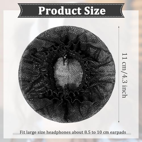 300 Disposable Headphone Covers – Premium Non-Woven Sanitary Fabric for Ultimate Hygiene and Comfort, Perfect for Salons, Gyms, and Events – Black Earphone Protectors for Superior Fit (L-11 cm)