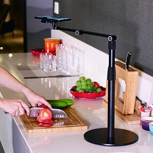 Transform Your Workspace with the Viozon 360-Degree Adjustable Overhead Stand – Premium Aluminum Holder for Smartphones & Tablets (3.5-11″) – Compatible with i Phone, i Pad Pro, Samsung, Nexus – Ergonomic Design for Enhanced Comfort and Stability – Perfect for Video Conferencing, Streaming, and Effortless Multitasking