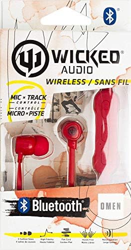 Wicked Audio Omen Wireless Bluetooth Earbuds – Premium Noise-Isolating In-Ear Headphones with Built-In Microphone and Track Control – Ideal for Commuting, Exercising, and Home Use – Lightweight, Ergonomic Design for Ultimate Comfort – Enhanced Connectivity and Sound Quality in Sleek Black Finish