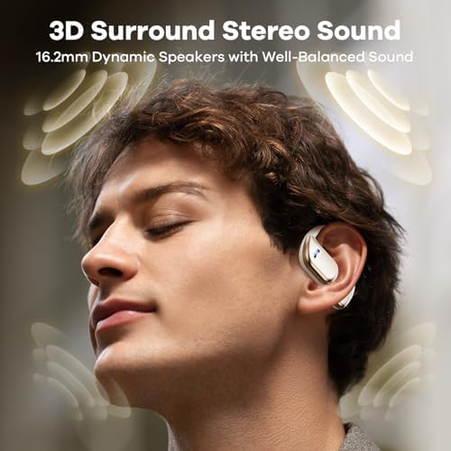 Revolutionize Your Workout with Ultra-Lightweight Open Ear Bluetooth Sport Earbuds – 60-Hour Playtime, Immersive 8 D Sound, and Smart LED Display – Ergonomic Over-Ear Design with Secure Earhooks and Built-in Mic for Comfort and Safety During Running and Daily Activities in Vibrant Light Yellow