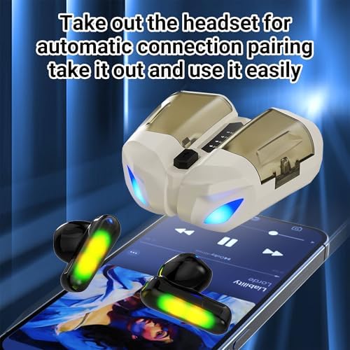 Premium K75 Bluetooth 5.3 Earbuds – Advanced Noise Cancelling In-Ear Headphones with IPX-4 Waterproof Rating for Gamers & Music Enthusiasts, 4-5 Hours Playtime, Effortless Compatibility with i Phone, Android, Tablet & Laptop