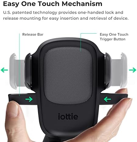 i Ottie Easy One Touch Signature CD Slot Car Phone Holder – Universal Smartphone Mount for i Phone, Google, Samsung, and More – Enhanced Stability, 360-Degree Viewing Angles, Quick One-Touch Access for Safe Driving