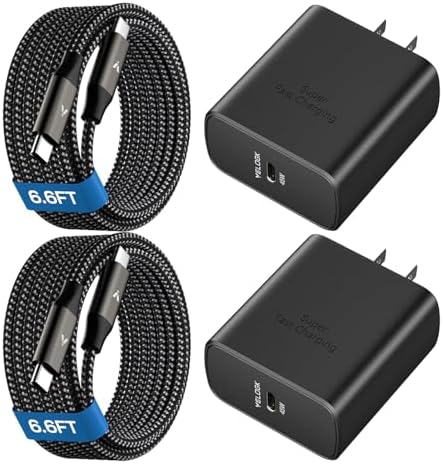 45 W Ultra-Fast USB-C Charger & 12 FT Cable for Samsung Galaxy Devices – Premium Charging Block for S25, S24, S23, and Tab S9/S8 Ultra – Enhanced Speed, Safety, and Portability for Ultimate Device Efficiency