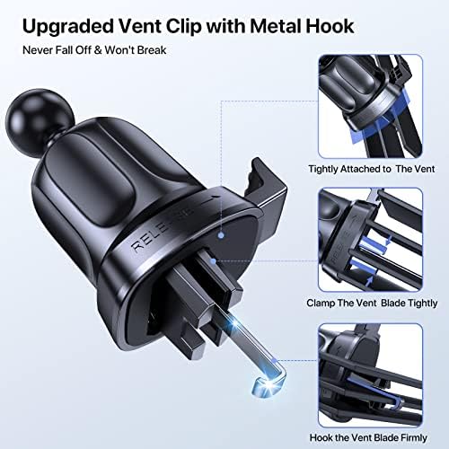 Revolutionize Your Driving Experience with the Miracase 3-in-1 Universal Car Phone Holder – Seamlessly Compatible with i Phone 16/15/14/13/12/11 Pro Max & Galaxy Devices – 360-Degree Rotation, Quick-Release & Sturdy Anti-Slip Design for Enhanced Safety and Convenience on Dashboard, Air Vent, or Windshield