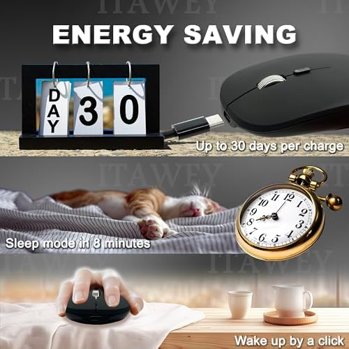 Ultimate Wireless Mouse & Pad Set – Quiet Rechargeable Bluetooth 5.2 & USB 2.4 G Dual Connectivity, 1600 DPI Precision, Compact Design for Laptops & Tablets – Enhance Your Workspace with Seamless Navigation and Productivity