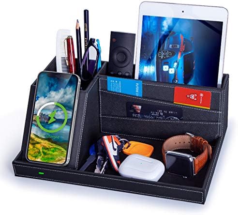 Transform Your Workspace: Premium Fast Wireless Charging Station with Desk Organizer for i Phone 16/15/14/13/12/11 Series – Streamline Charging and Declutter Your Environment for Home or Office Efficiency