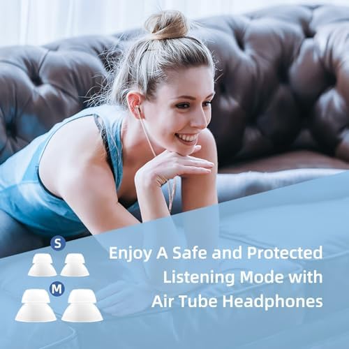 Stylish EMF-Free ibrain Air Tube Earbuds in Sophisticated Rose Gold – Premium Wired Headphones with 3.5 mm Jack for Health-Conscious Audiophiles – Unrivaled Comfort, Exceptional Sound Quality, and All-Day Versatility for Daily Commuting or Relaxation