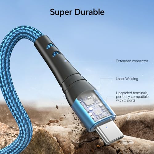 Dayaoncy 10 FT Pink USB C Charger Cable – Dual Pack of Fast Charging Cables with 100 W Power Delivery for i Phone 15/16 Pro Max, Android Devices, Tablets, and Laptops – Superior Durability and Stylish Design for Ultimate Convenience