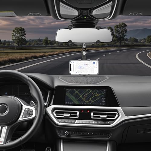 Transform Your Driving Experience with the SXhyf Rotatable Rear View Mirror Phone Holder – Adjustable Car Mount for i Phone 11-14 Pro Max & Samsung Devices – Seamless Compatibility, Enhanced Safety, and Effortless Access to Navigation & Calls