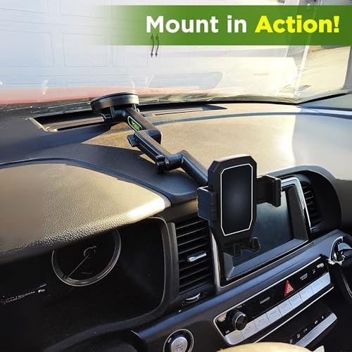 Heavy-Duty Truck Phone Mount with 16.9-Inch Long Arm – Ultimate Dashboard & Window Mobile Device Holder for i Phone and Samsung – Secure Suction Cup Design for Trucker Convenience – Enhanced Stability & Versatile Positioning for Safe Navigation