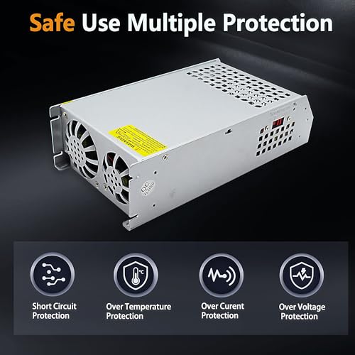 High-Performance 600 W AC to DC Power Adapter – Universal 110 V/220 V Input to Stable 12 V Output – Perfect for LED Lighting, CCTV Surveillance, and RV Power Solutions – Robust 50 A Switching Regulator for Dependable Energy Delivery and Enhanced Device Compatibility