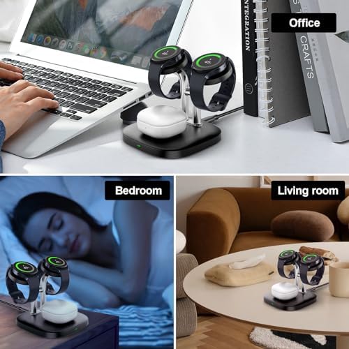 Swan Scout 704 S Dual Watch Charger – 3 in 1 Wireless Charging Station for Samsung Galaxy Devices, Fast Charge Your Galaxy Watch Ultra, Buds 3 Pro, and More with Enhanced Compatibility and Safety Features