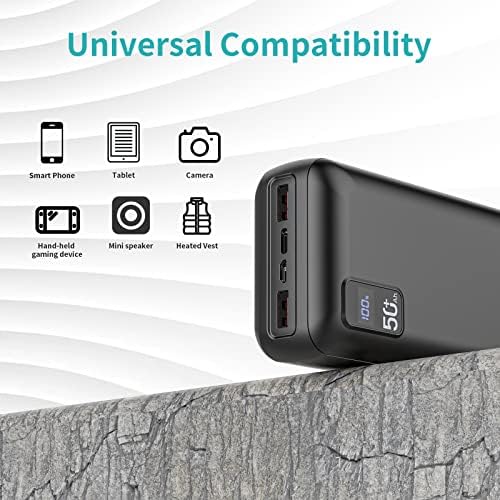 Massive 50000 m Ah Power Bank with 22.5 W Fast Charging – High-Capacity Portable Charger for Quick USB-C Recharges, Triple Output Compatibility, and LED Battery Monitor – Ideal External Battery Pack for All Devices, Perfect for Travel and Outdoor Use